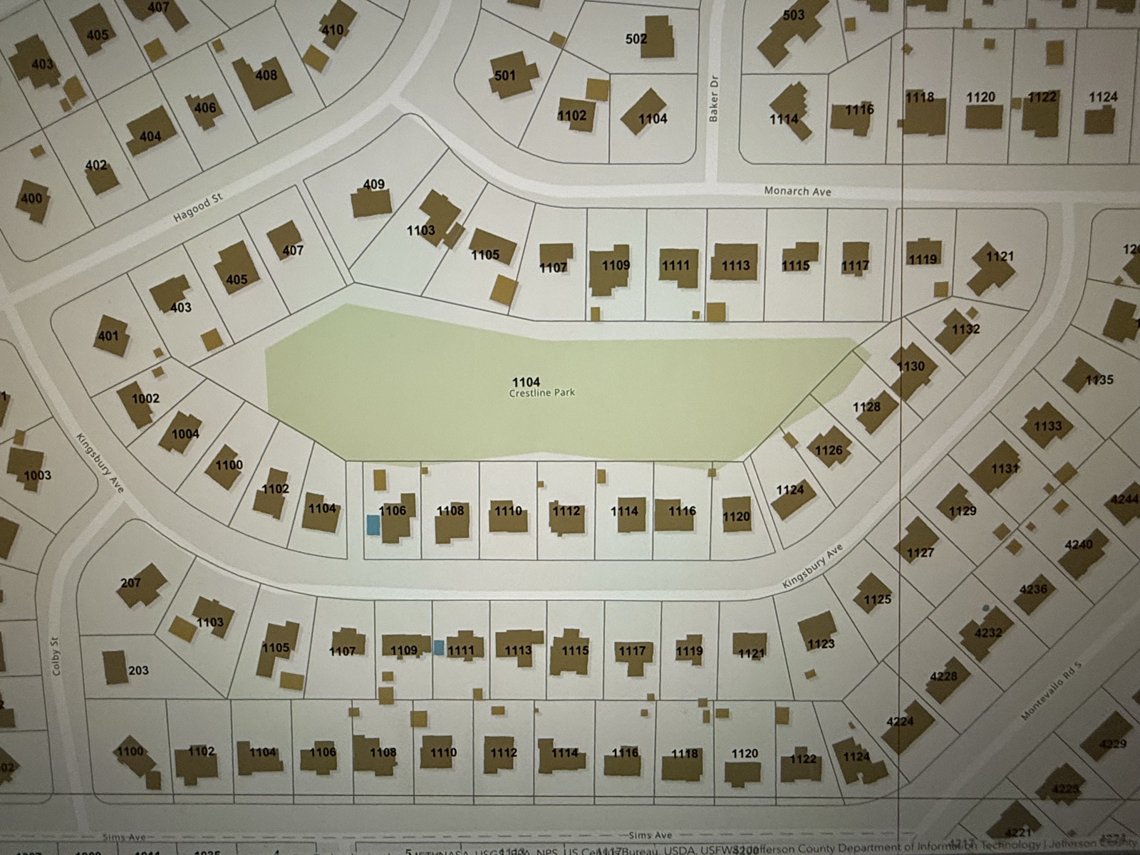 Crestline Park — plat map