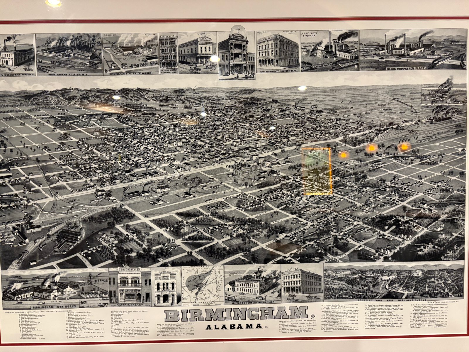 Historic Birmingham Panoramic Illustration