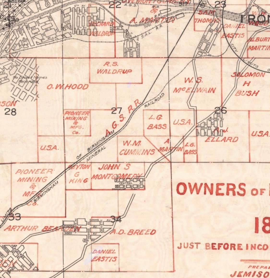 Historic Land Owners Map &mdash; McElwain, Pioneer Mining